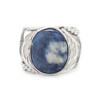 STERLING SILVER AND SODALITE CUFF BRACELET