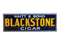A Waitt and Bond Blackstone Cigar Tin Advertising Sign
