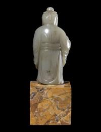 A Chinese Celadon Jade Figure of Shoulao