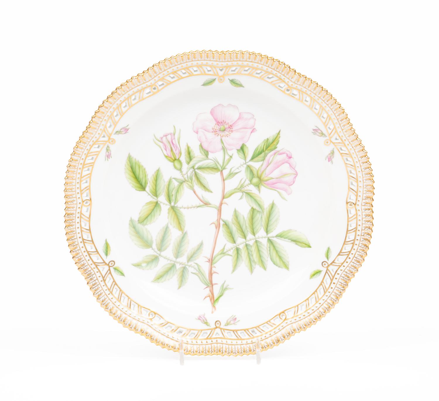 Three Royal Copenhagen Flora Danica Porcelain Reticulated Platters