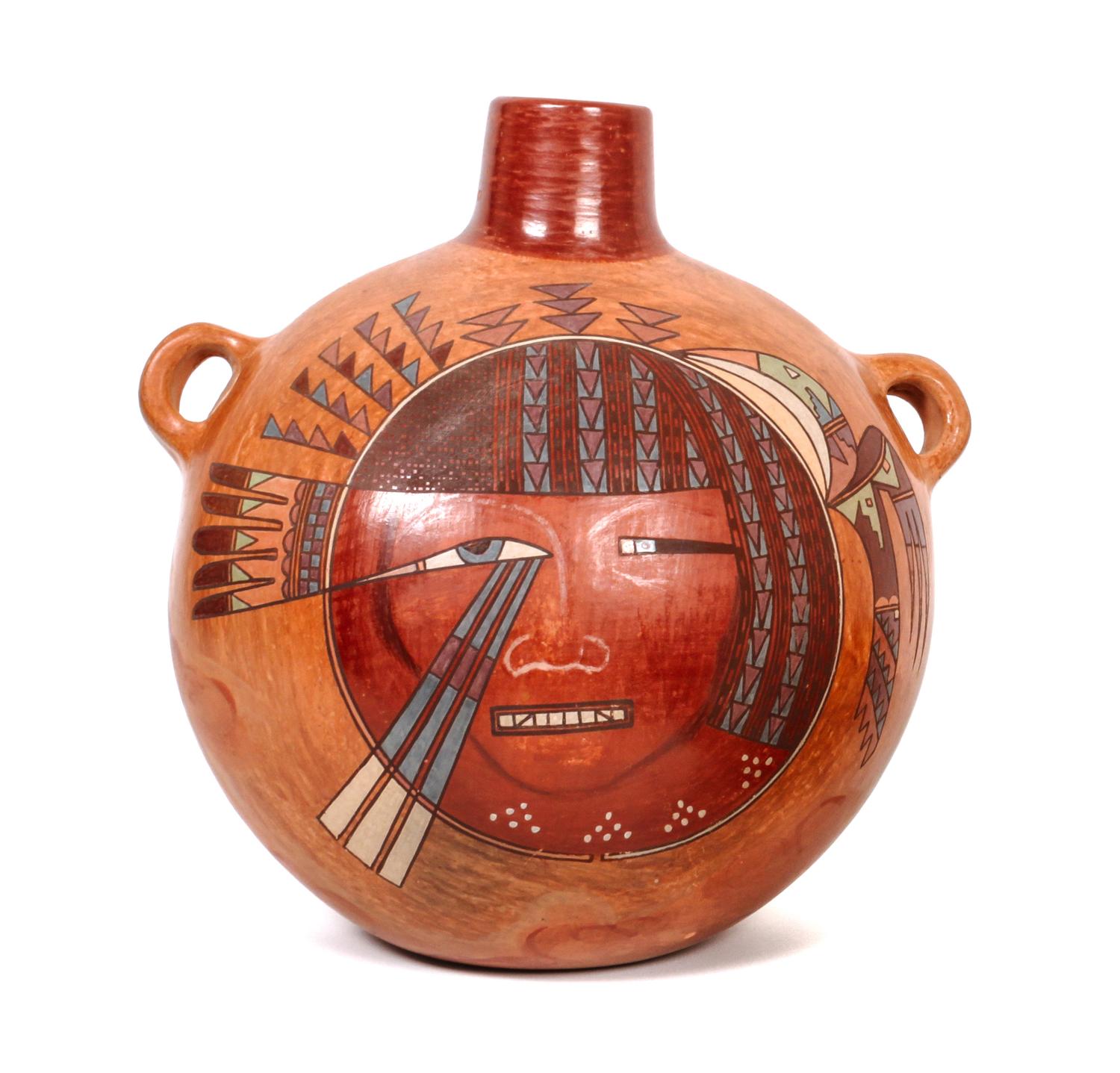 Nathan Begaye (Hopi, Navajo, 1958-2010) Canteen Height 4 x diameter 11 inches.