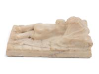 An Italian Carved Marble Figure of the Sleeping Christ Child