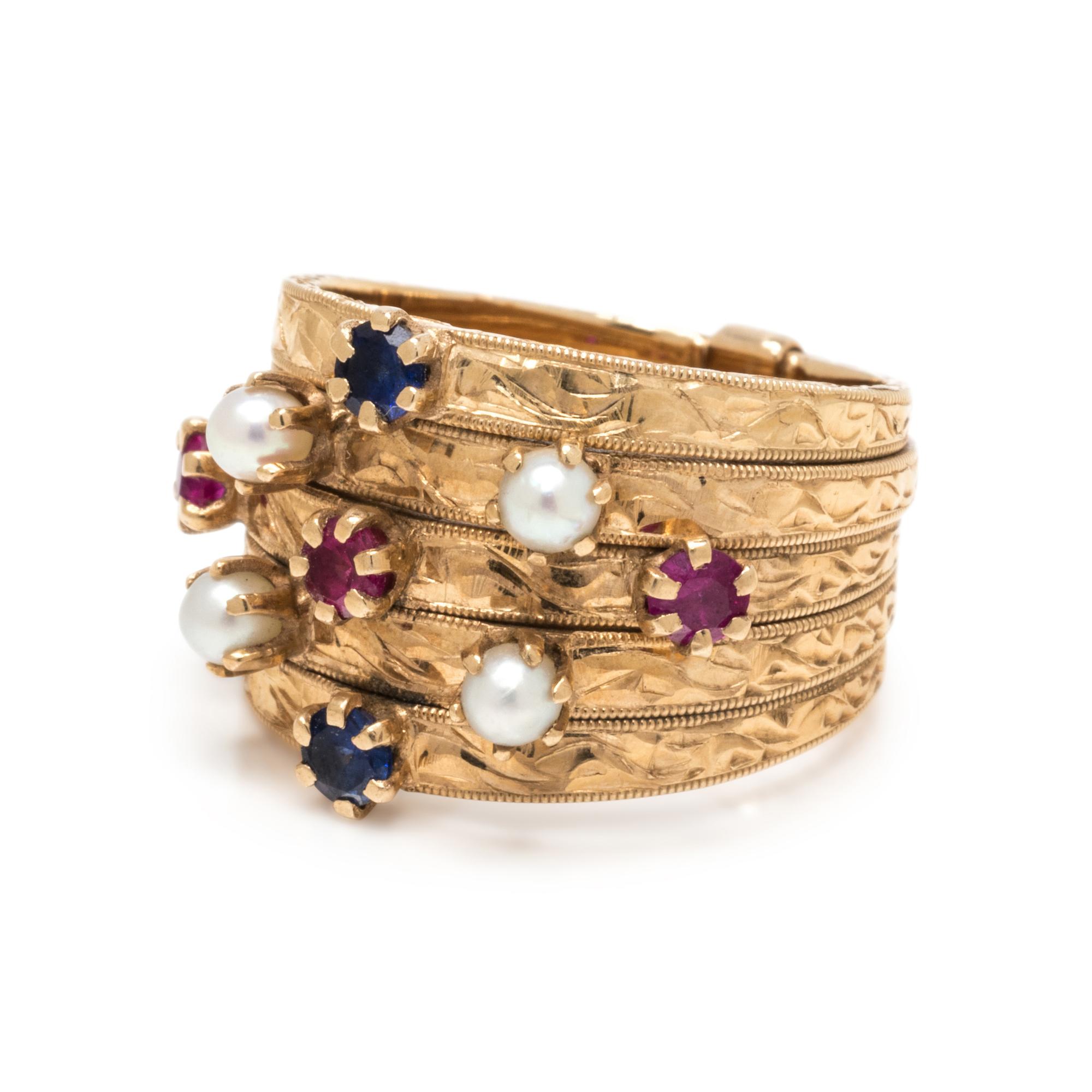 YELLOW GOLD AND MULTIGEM RING