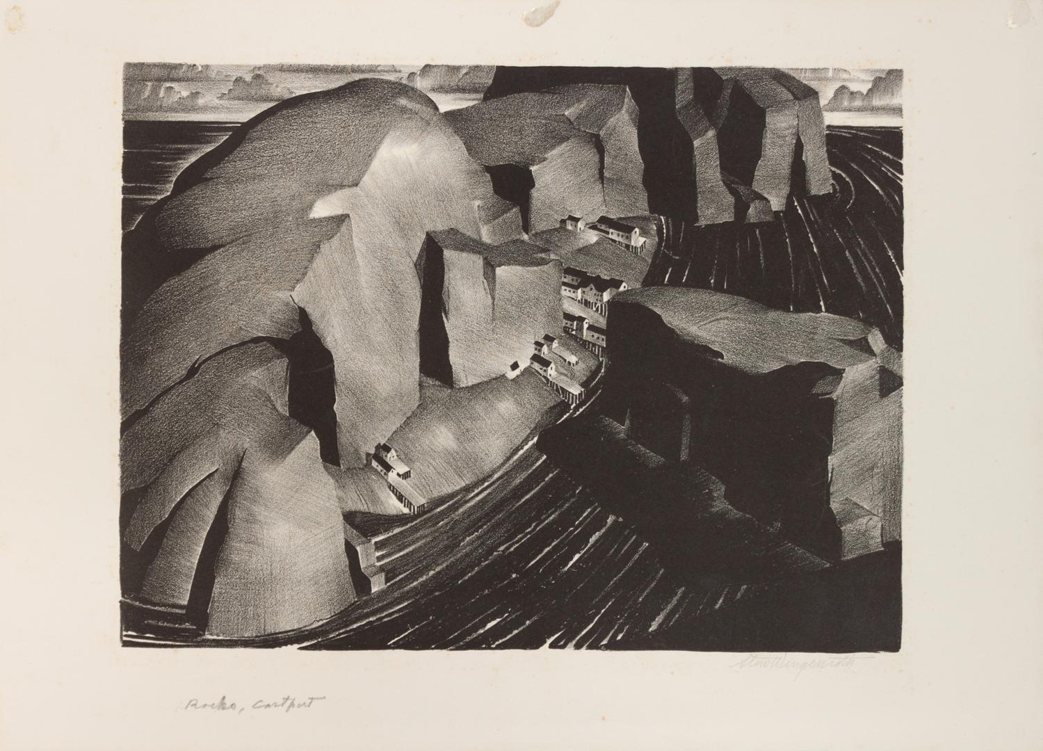 A group of three prints ( Rocks, Eastport, Maine, 1931; Deep Forest, Booth Bay Harbor, Maine, 1937; Spirit of New England, Kennebunk, Maine, 1956)