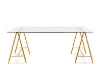 A Nicholas Haslam Gilt Metal and Glass Dining Table or Desk Retailed by Scalamandré