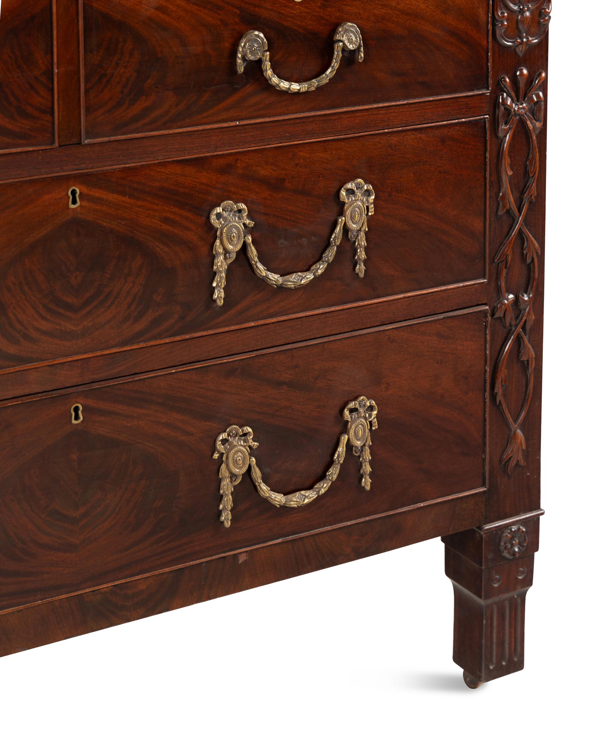 A Dutch Mahogany Chest of Drawers