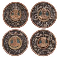 A Set of Four Italian Renaissance Style Plaster Roundels Diameter 27 inches. — 20TH CENTURY