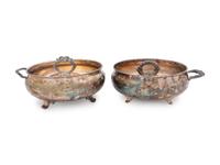 A Pair of American Silver-Plate Covered Serving Dishes