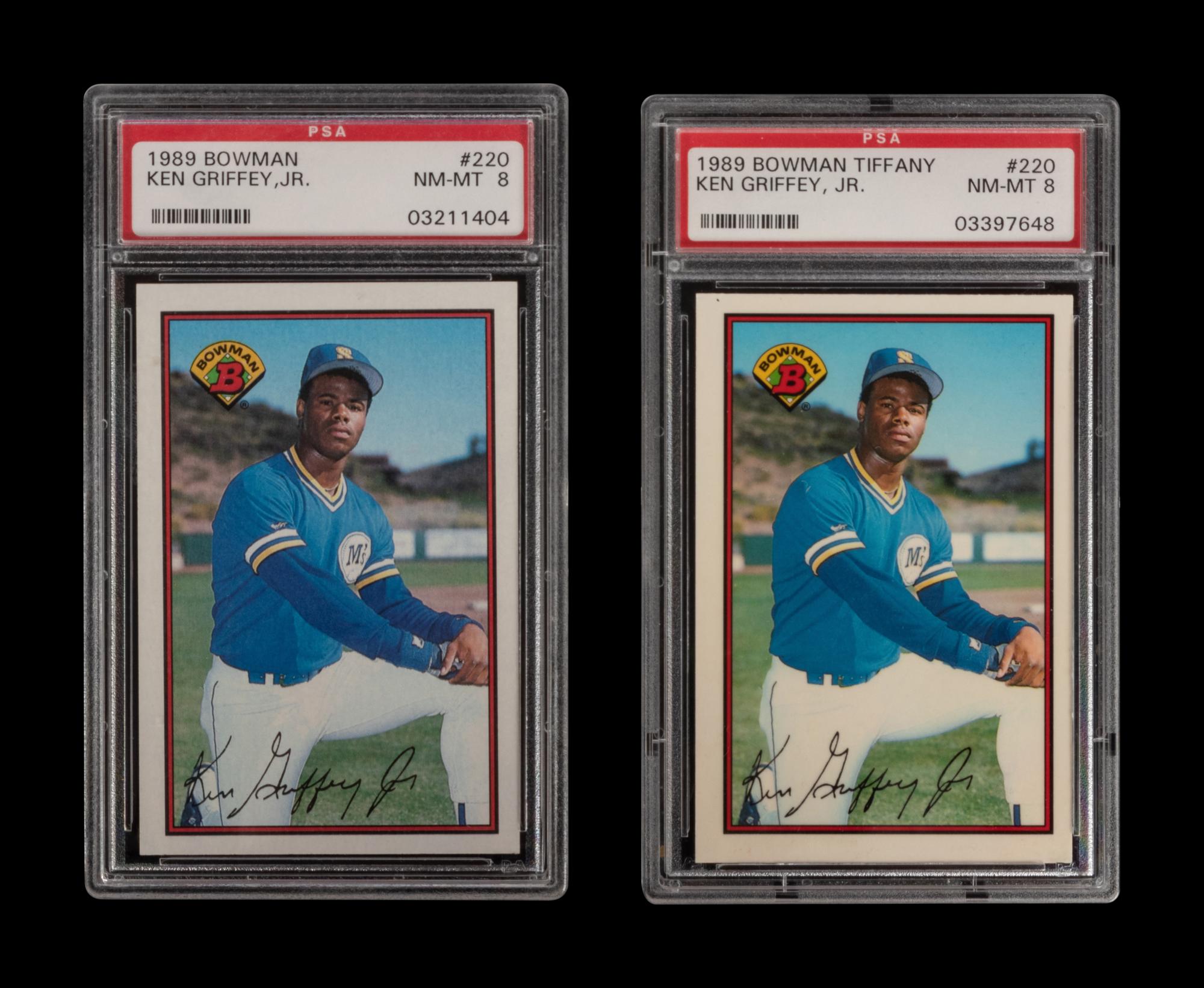 A 1989 Bowman Tiffany Ken Griffey Jr. Baseball Card No 220 (PSA 8 NM-MT),