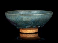 A Large Chinese Junyao Purple Splashed Blue Glazed Stoneware Bowl