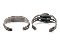 Navajo Silver and Turquoise Cuff Bracelets