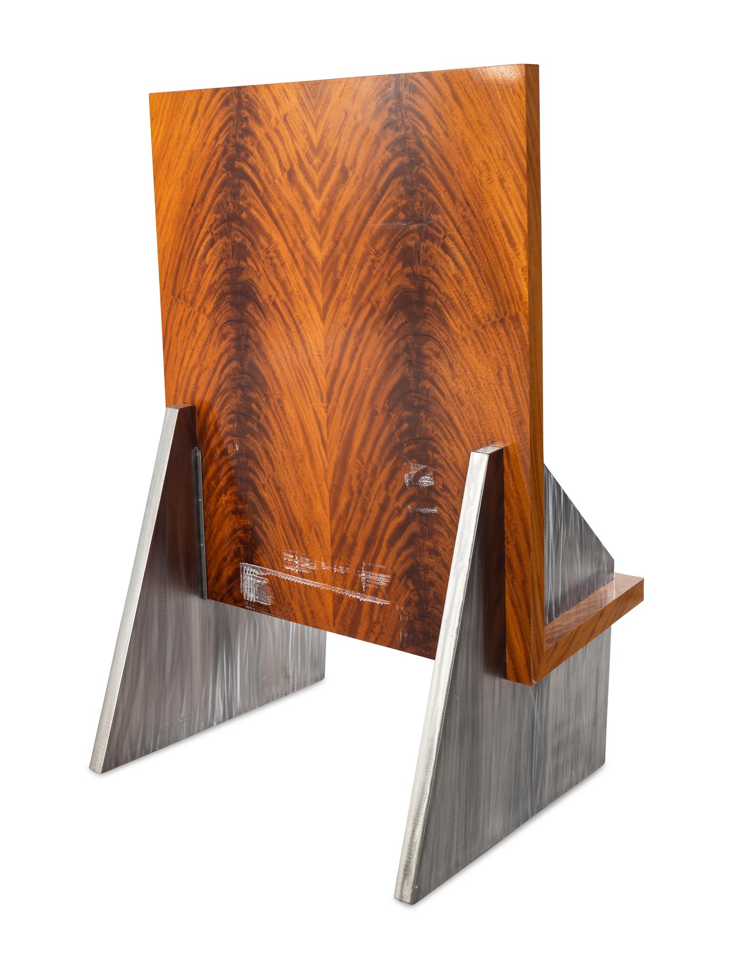 A Contemporary Wood and Steel Chair