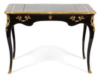 A Louis XV Style Gilt Bronze Mounted Lacquered Bureau Plat Height 30 x width 42 x depth 23 inches. — 20TH CENTURY