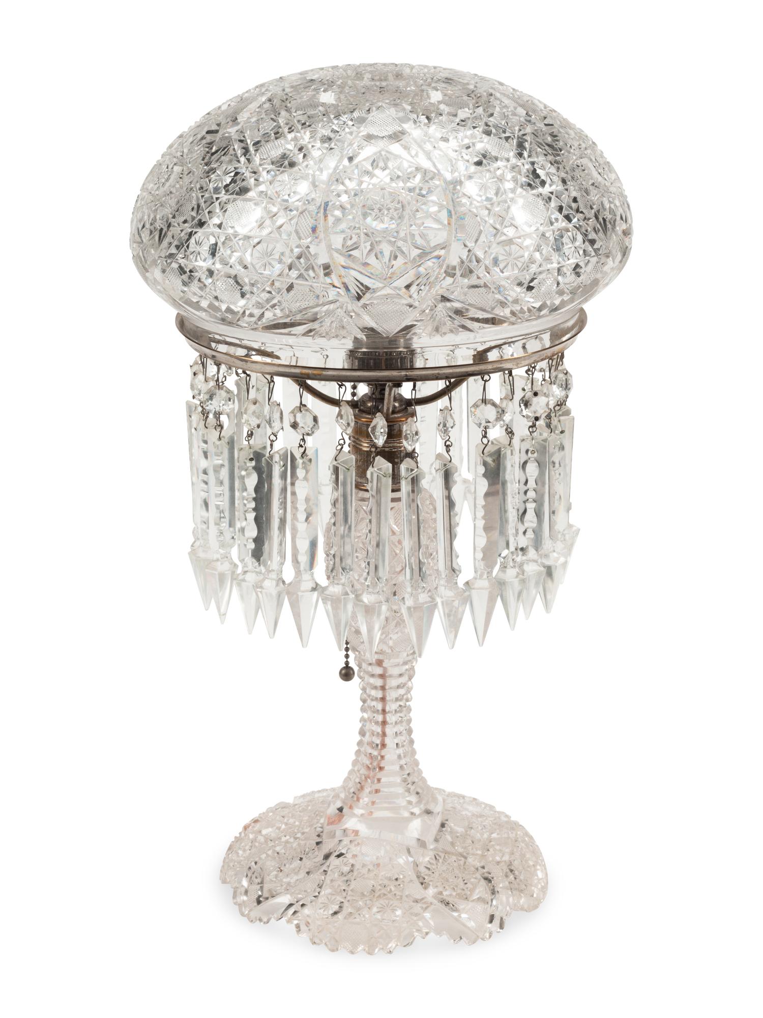 An American Cut Glass Table Lamp