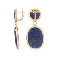 Dabakarov, Lapis Lazuli, Diamond, and Yellow Gold Pendant Earrings
