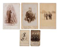 [CIVIL WAR]. A group of 5 photographs, highlighted by signed cabinet card of Major General Franz Sigel.