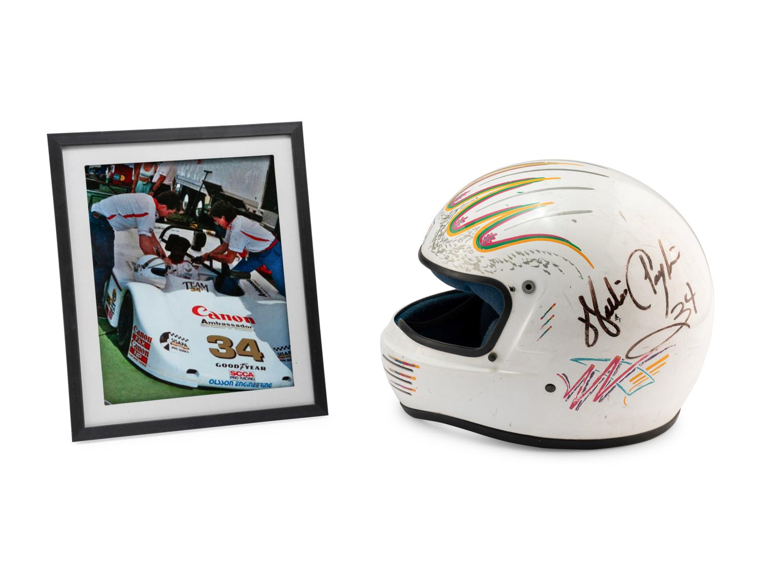 An Exceptionally Rare Walter Payton Race Used Signed Custom Auto Racing Helmet