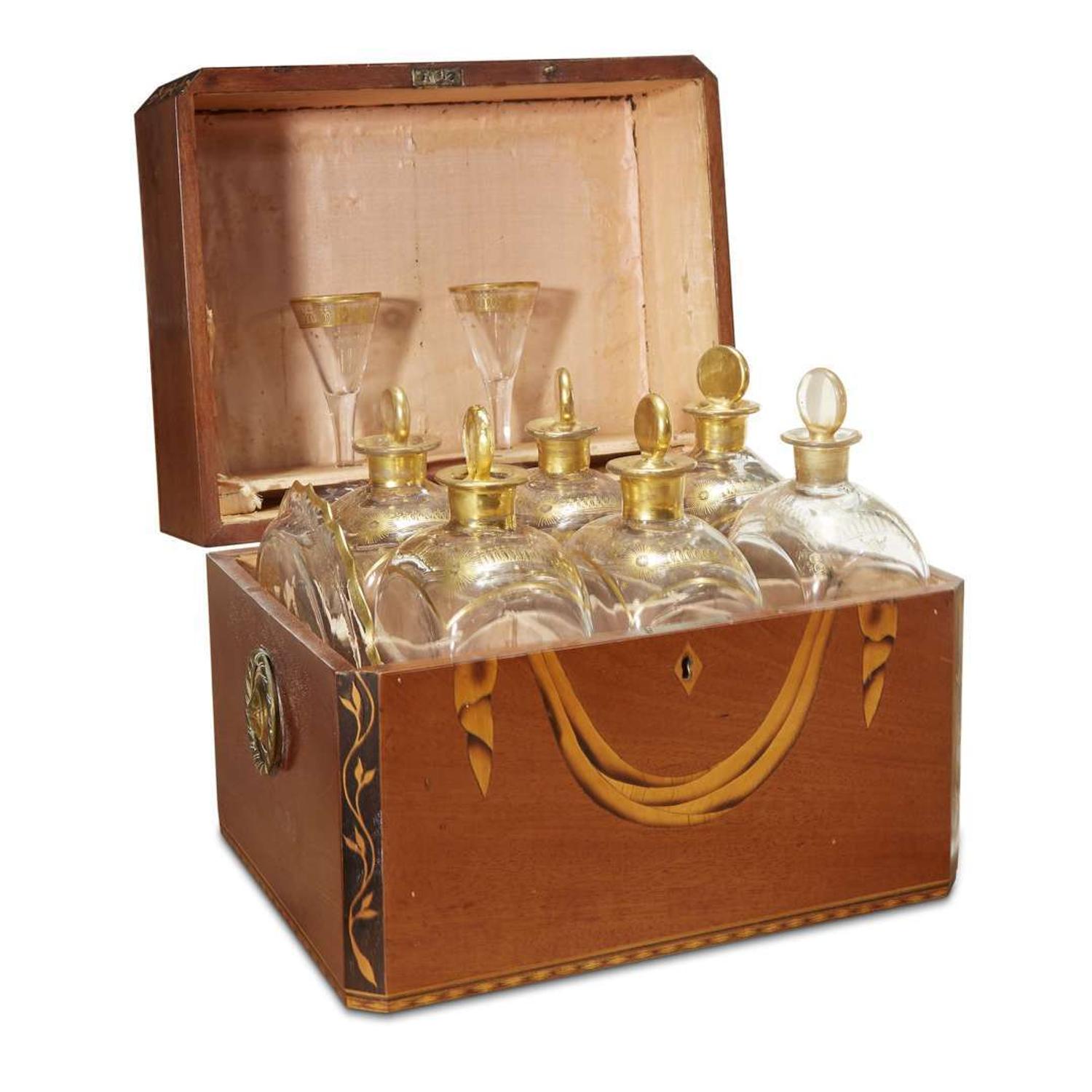 Federal inlaid mahogany liquor chest circa 1800