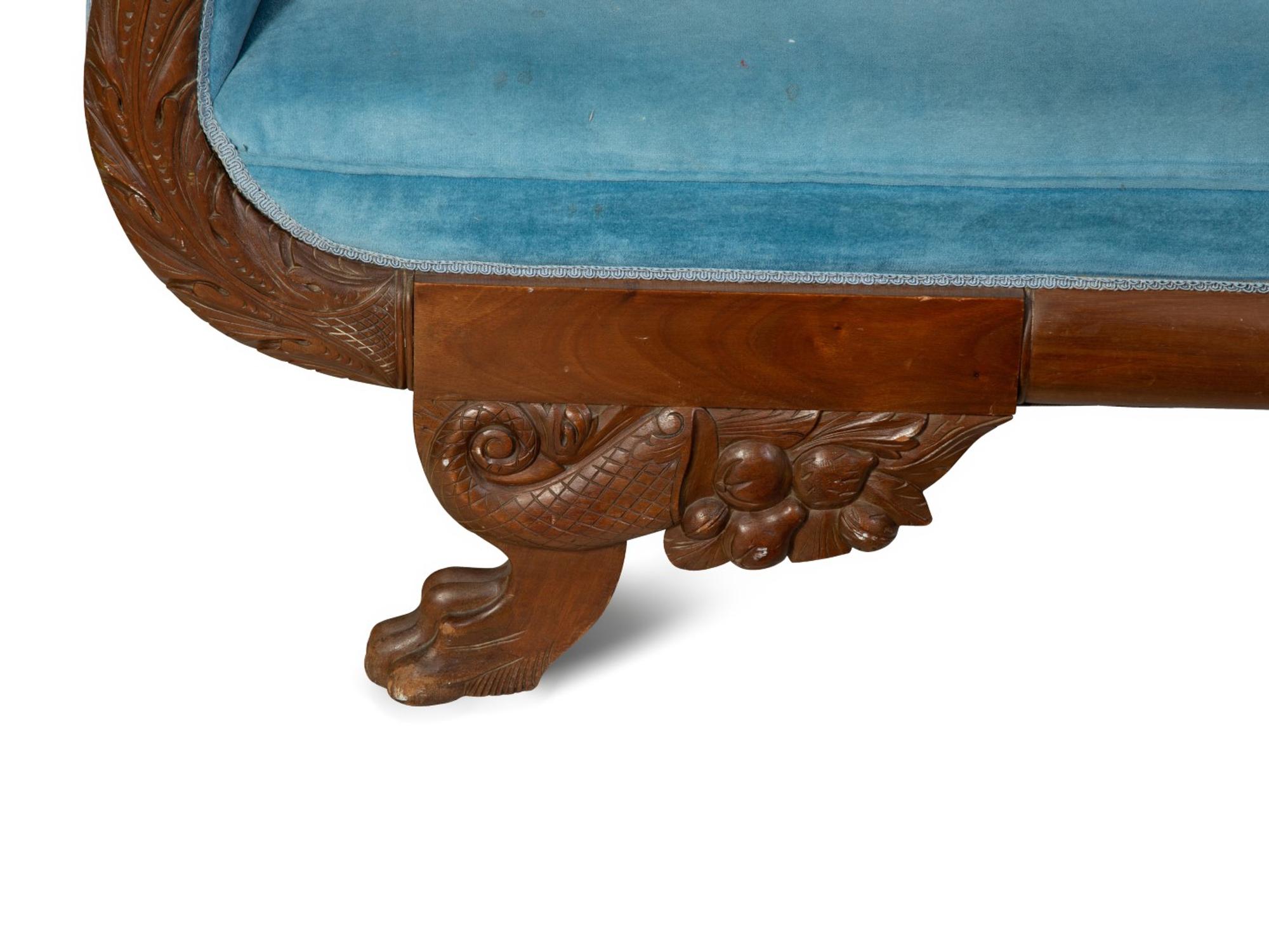 An American Empire Carved Walnut Sofa — CIRCA 1830