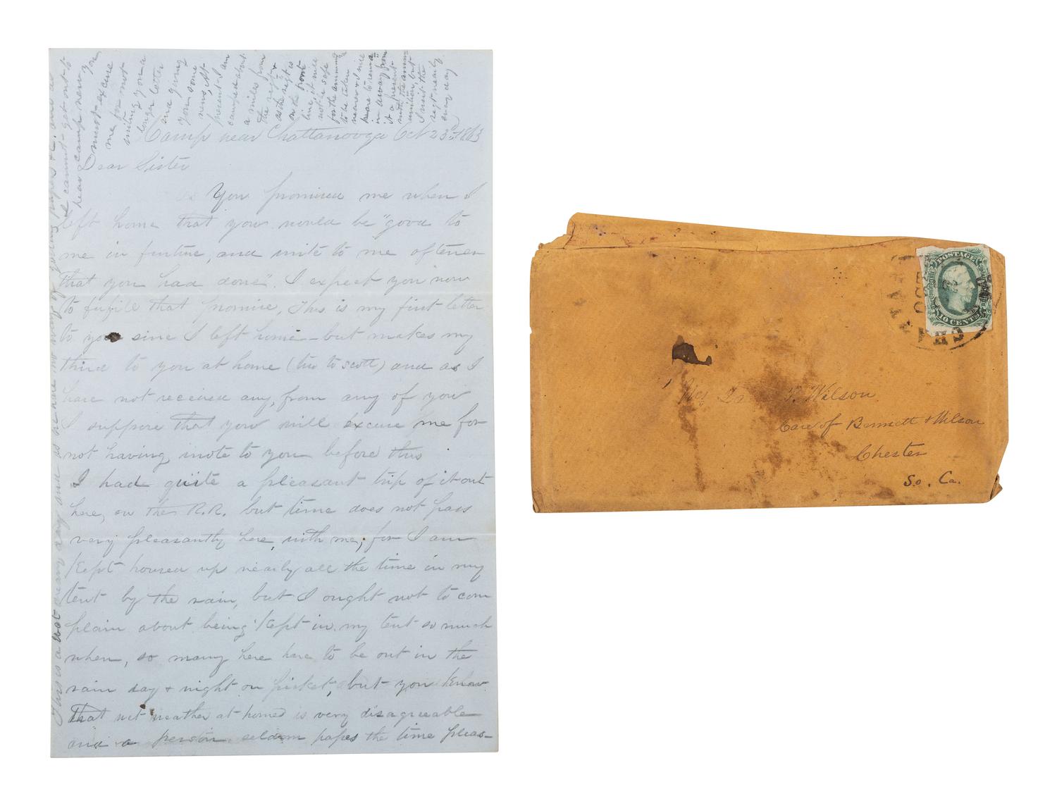 [CIVIL WAR]. Civil War archive of Ordnance Sgt. David H. Wilson (1831-1863), Co. F, 6th South Carolina Infantry, including war-date letters, diary, and photographs.