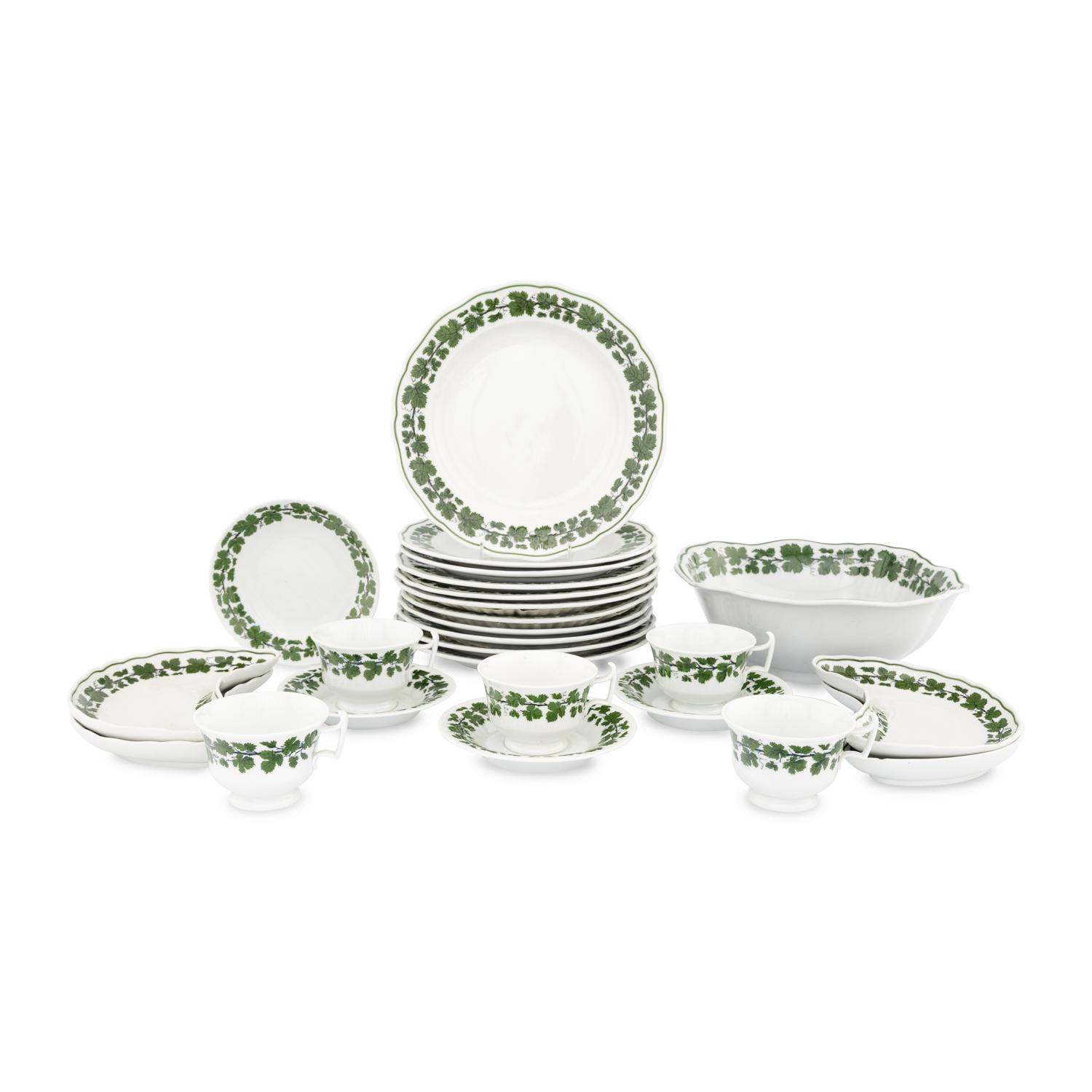 A Meissen Porcelain Green Vine Dinner Service