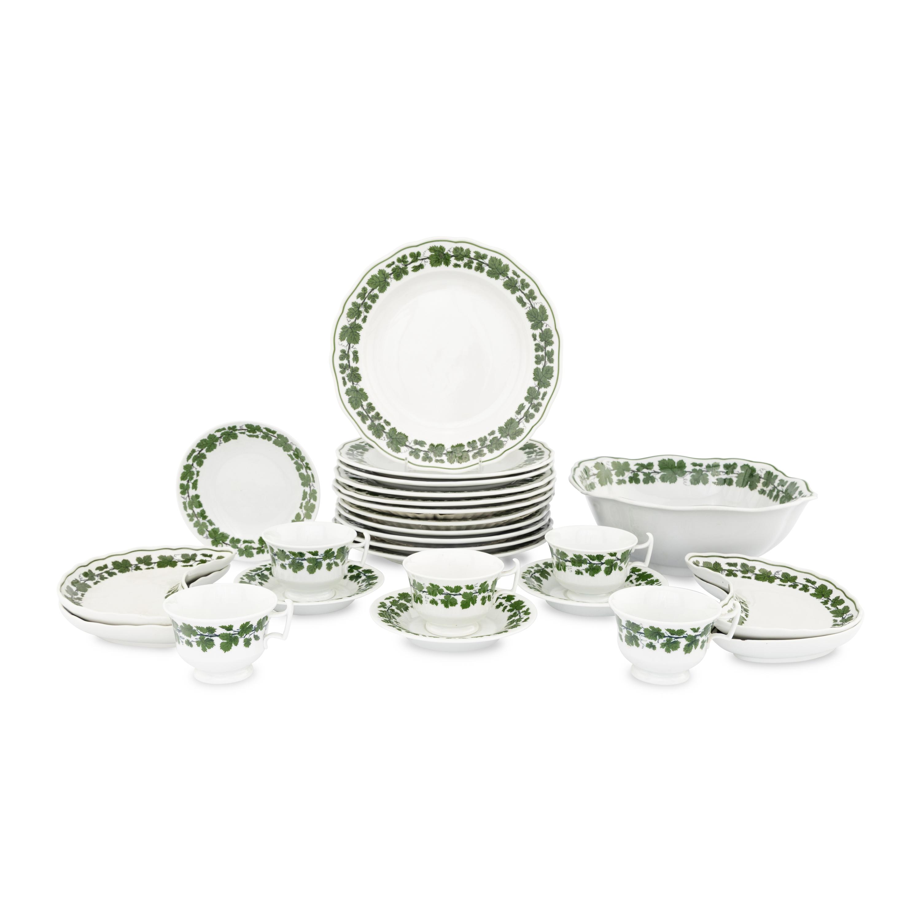 A Meissen Porcelain Green Vine Dinner Service
