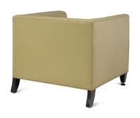 A Pair of Contemporary Apple Green Leather-Upholstered Lounge Chairs