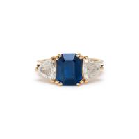 FRENCH, SAPPHIRE AND DIAMOND RING