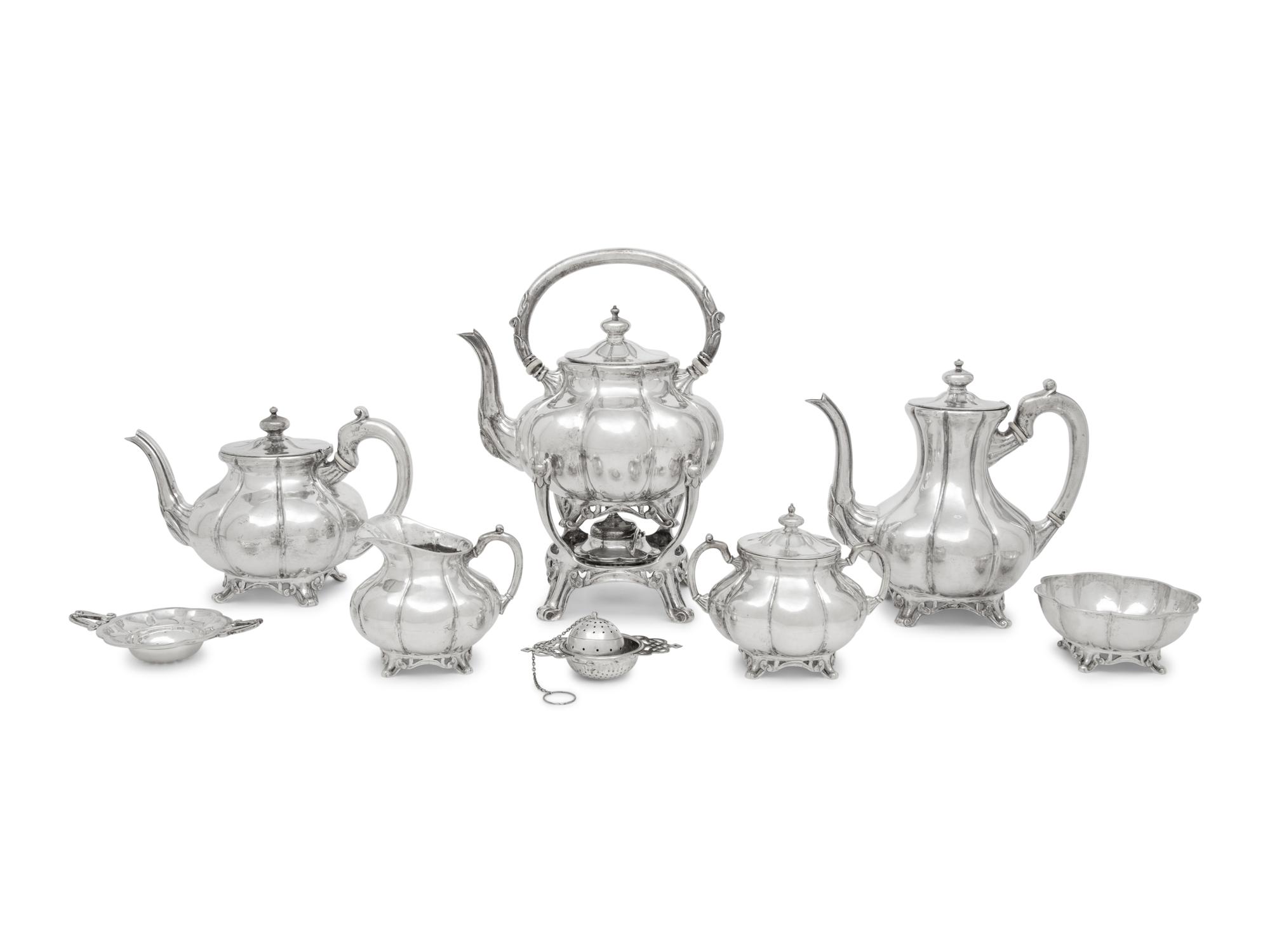 A Sanborns Silver Eight-Piece Tea and Coffee Service