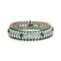 VAN CLEEF & ARPELS, EMERALD AND DIAMOND BRACELET