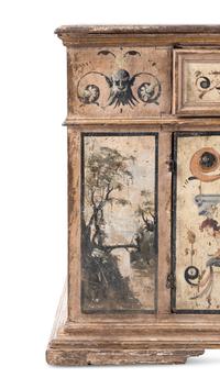 An Italian Painted Oak Console Cabinet