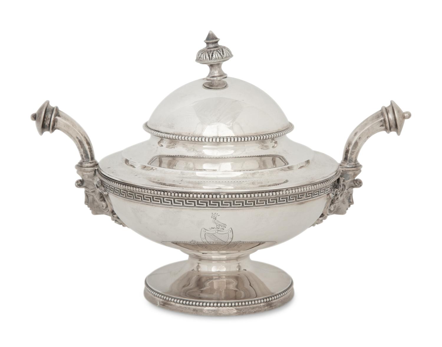 A Pair of American Silver Gravy Boats and a Silver Butter Dish — New York, 19th Century