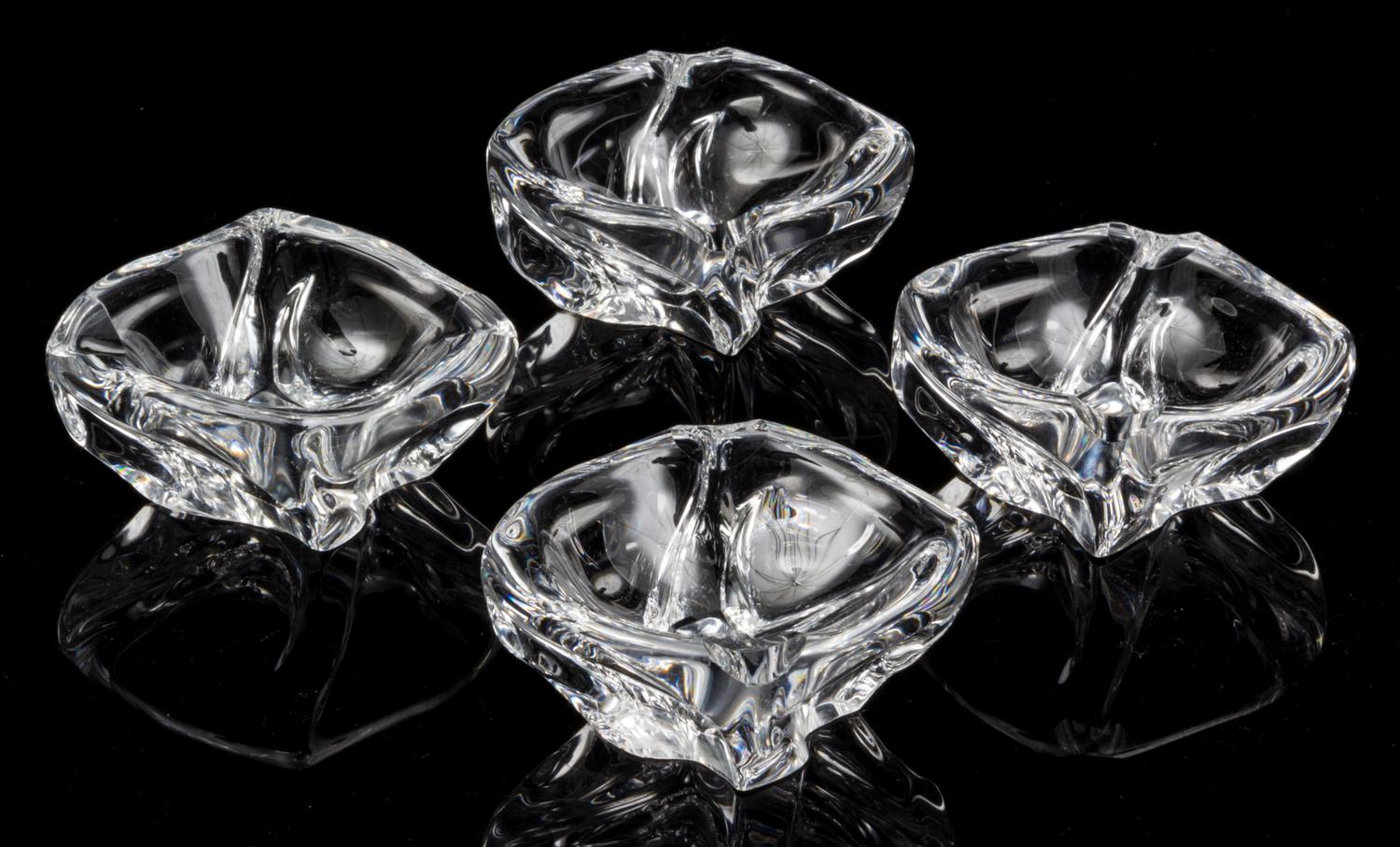 A Set of Four Daum Glass Ash Receivers Width of each 2 3/4 inches. — LATE 20TH CENTURY