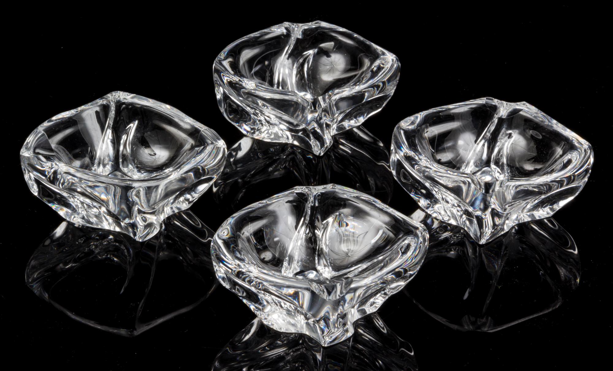 A Set of Four Daum Glass Ash Receivers Width of each 2 3/4 inches. — LATE 20TH CENTURY