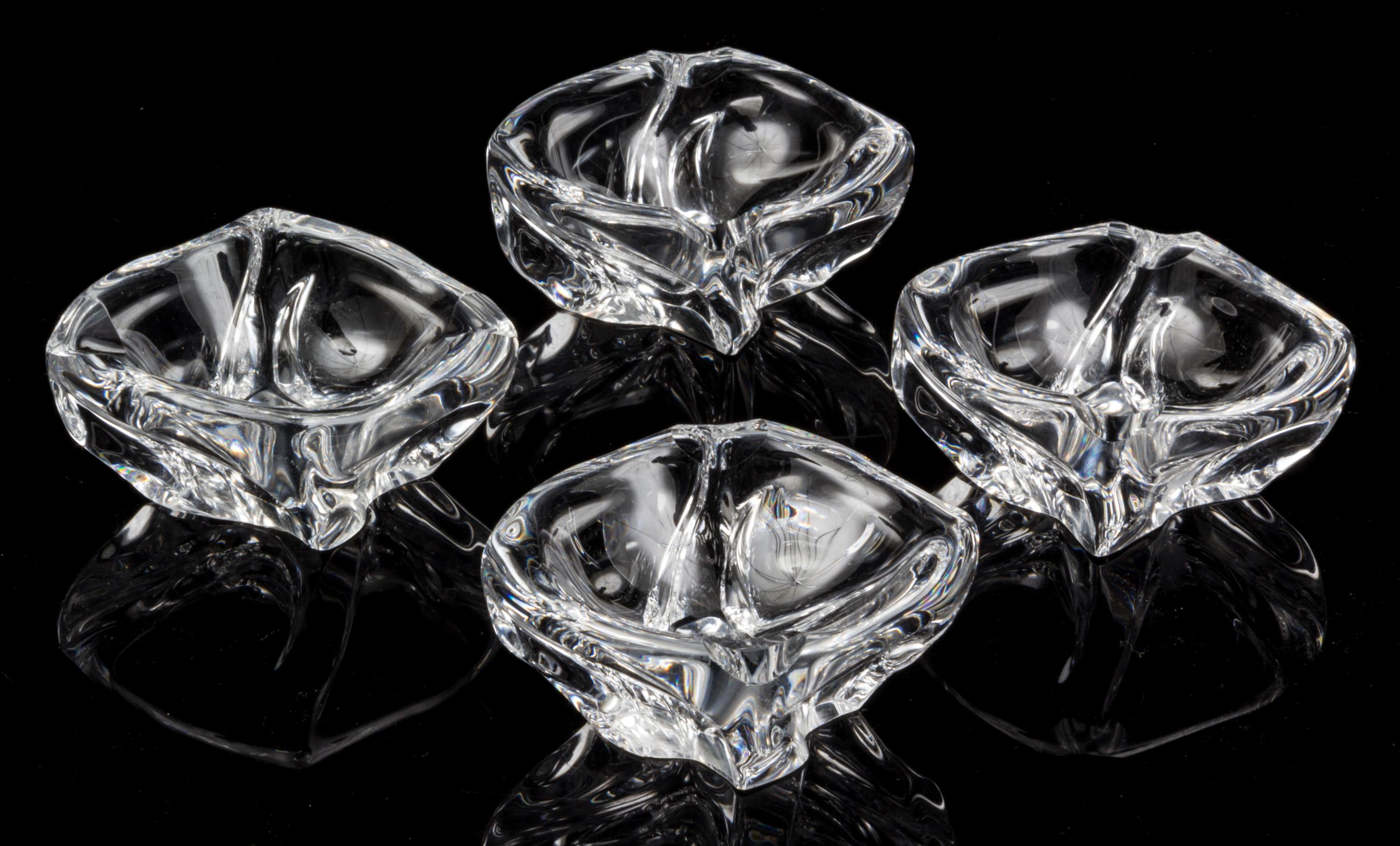 A Set of Four Daum Glass Ash Receivers Width of each 2 3/4 inches. — LATE 20TH CENTURY