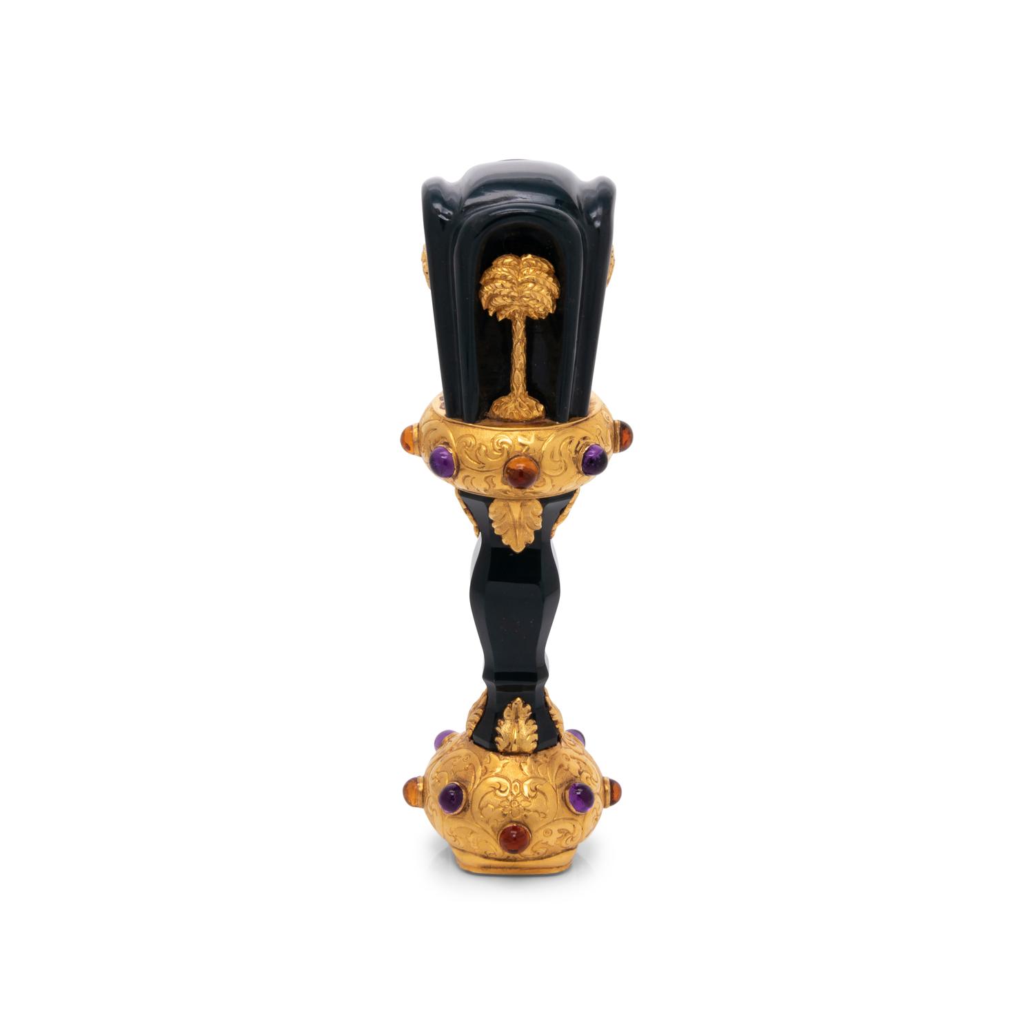 A Continental Gold and Jewel Mounted Bloodstone Hand-Seal