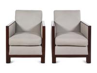 A Pair of Atelier Lounge Chairs in the Style of Jean Michel Frank