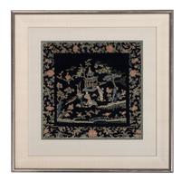 Six Chinese Embroidered and Woven Silk Panels