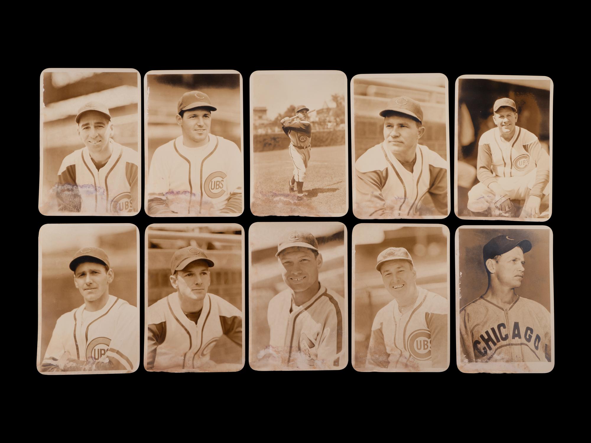 A Group of 44 1940s Original George Burke Chicago Cubs Photographs Owned by Jimmie Wilson,