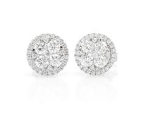 A Pair of 18 Karat White Gold and Diamond Earrings, 3.10 dwts.