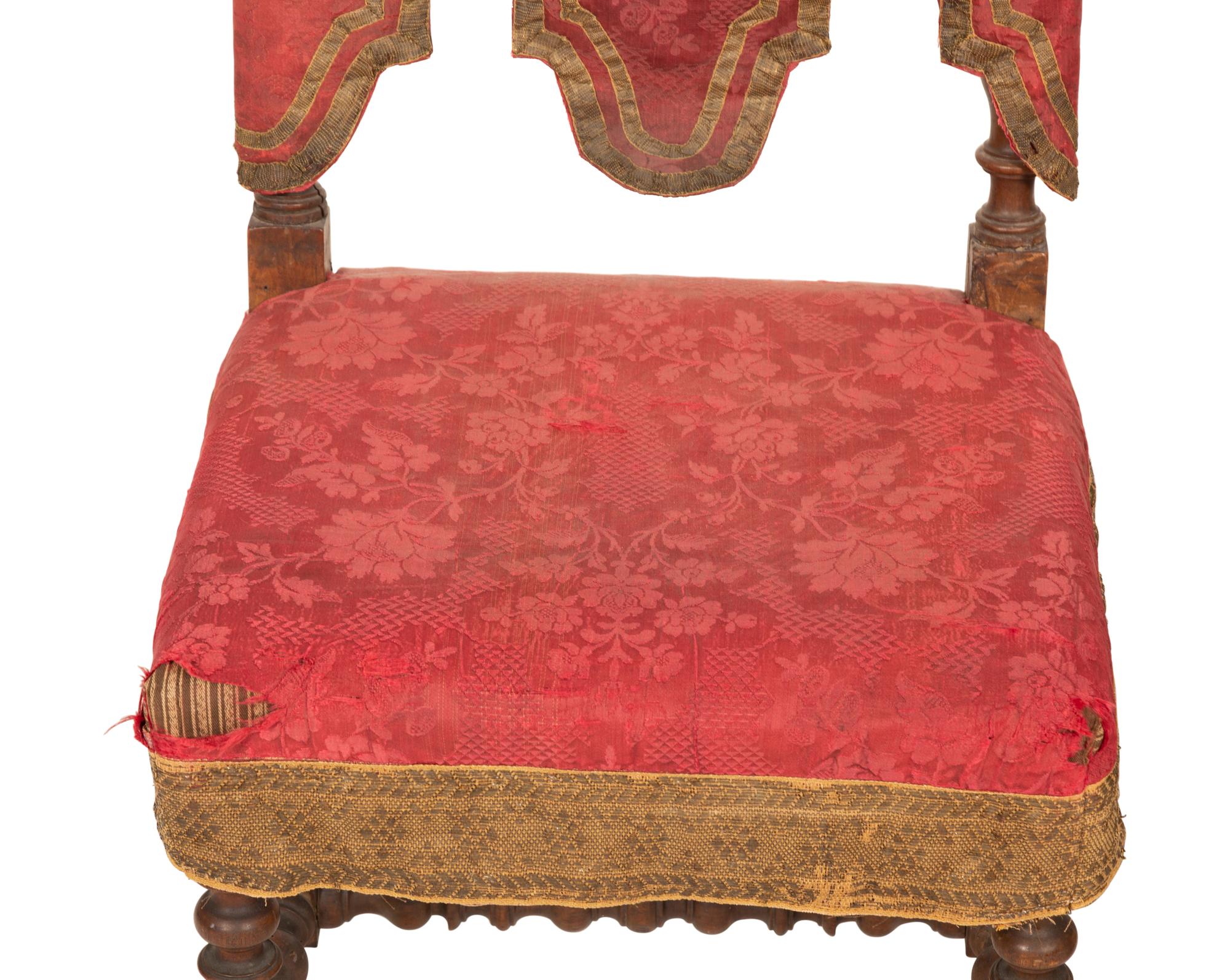 A Pair of Jacobean Style Walnut Low Chairs