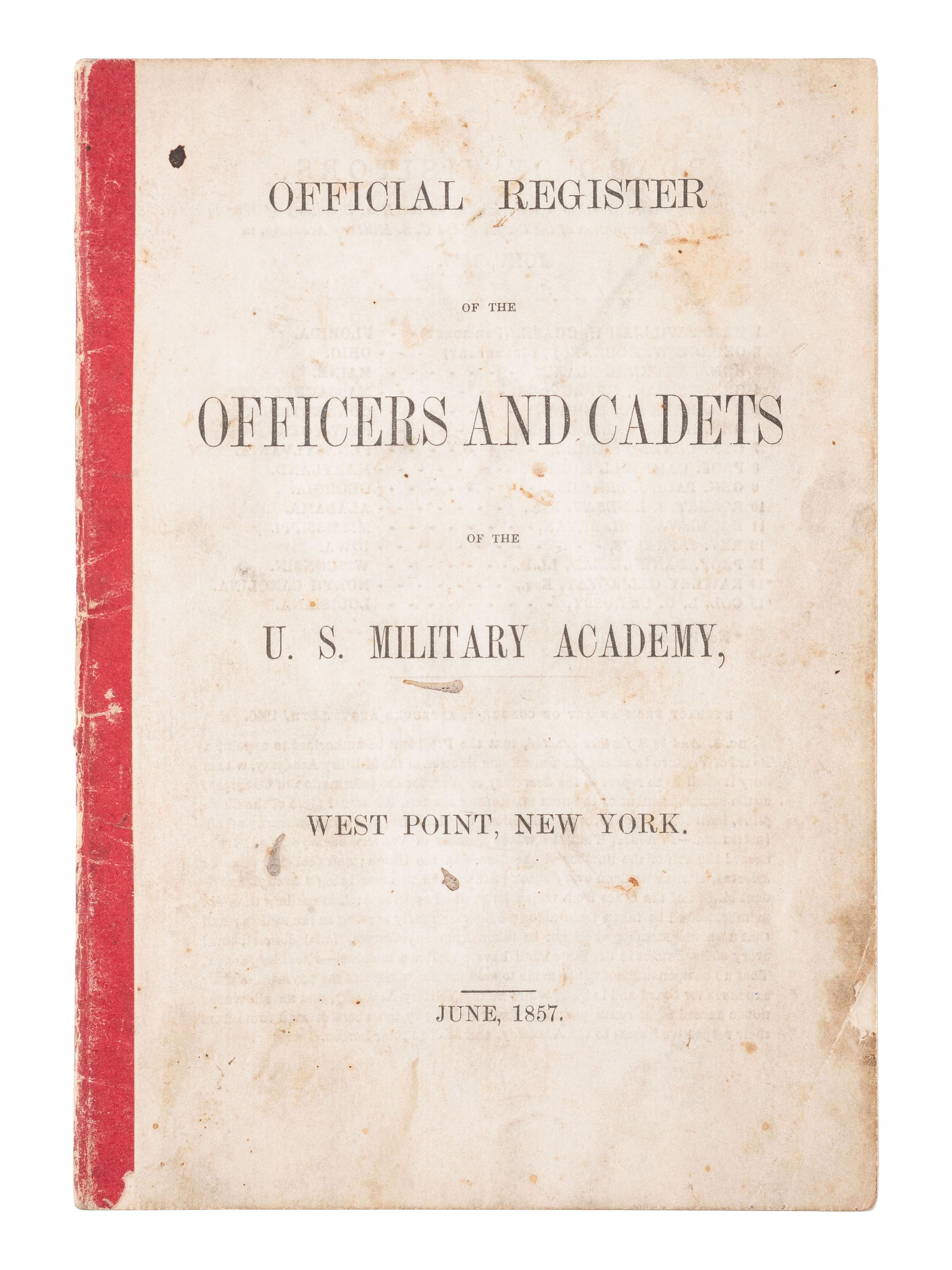 [CIVIL WAR]. Register of the Officers & Cadets of the U.S. Military Academy. 1857. With notations.