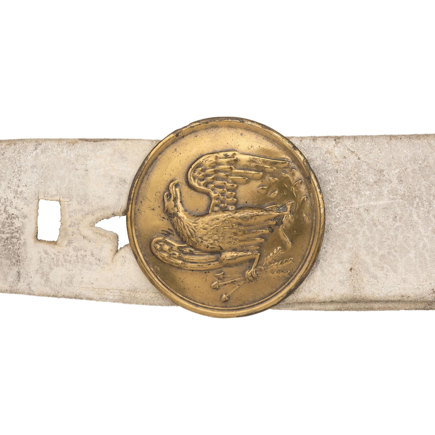 White Buff Bladric with Breast Plate, Scabbard & Socket Bayonet