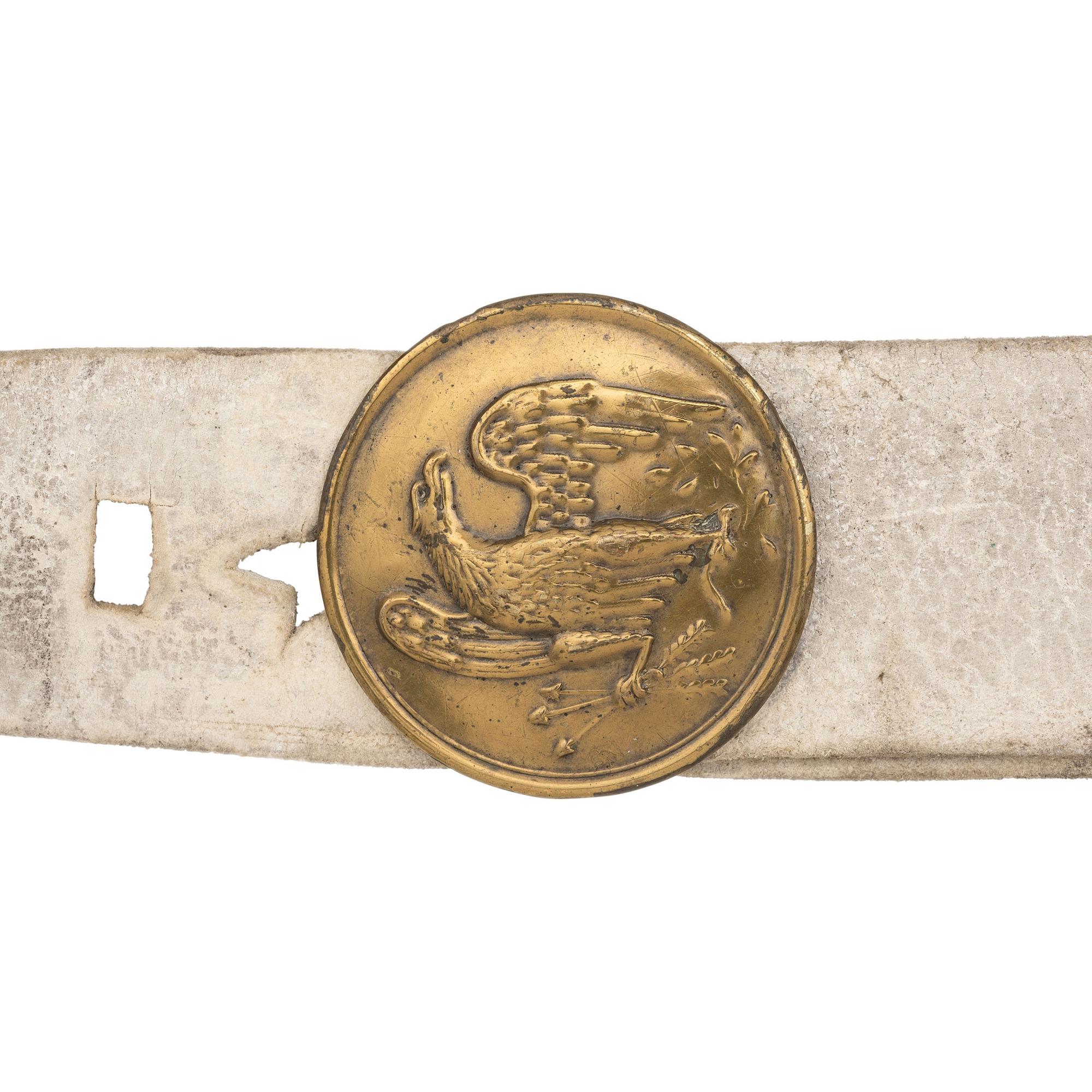 White Buff Bladric with Breast Plate, Scabbard & Socket Bayonet