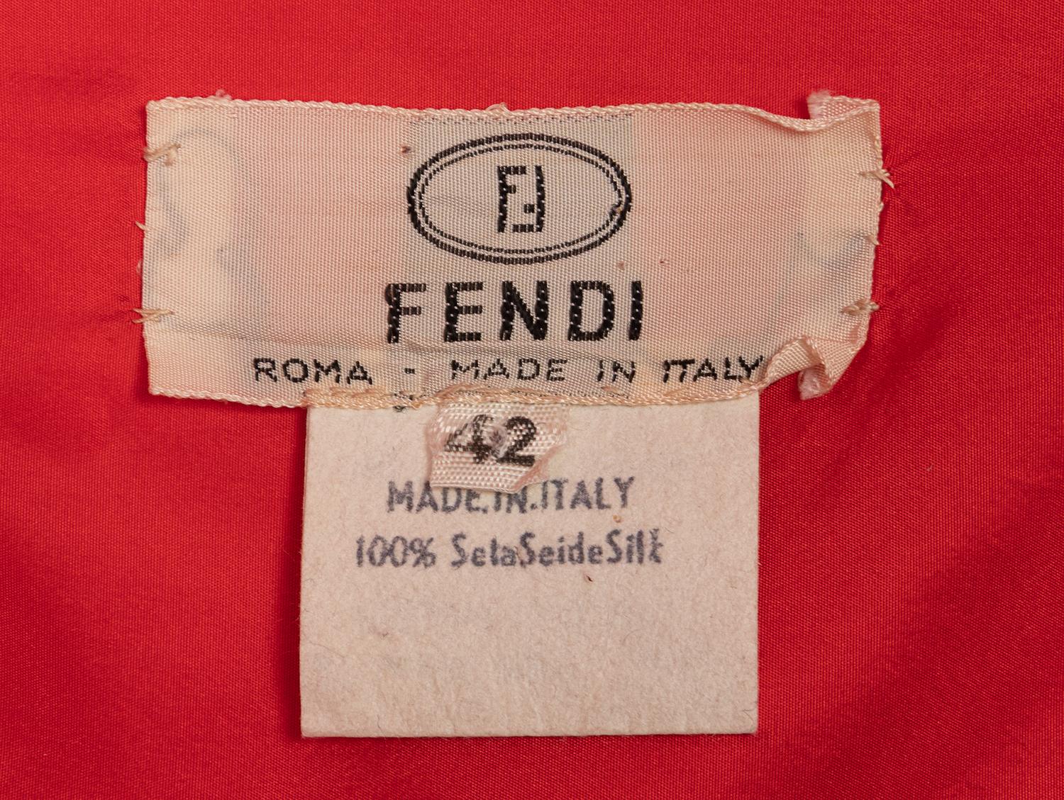Fendi Red Evening Dress with Bolero, 1980-90s