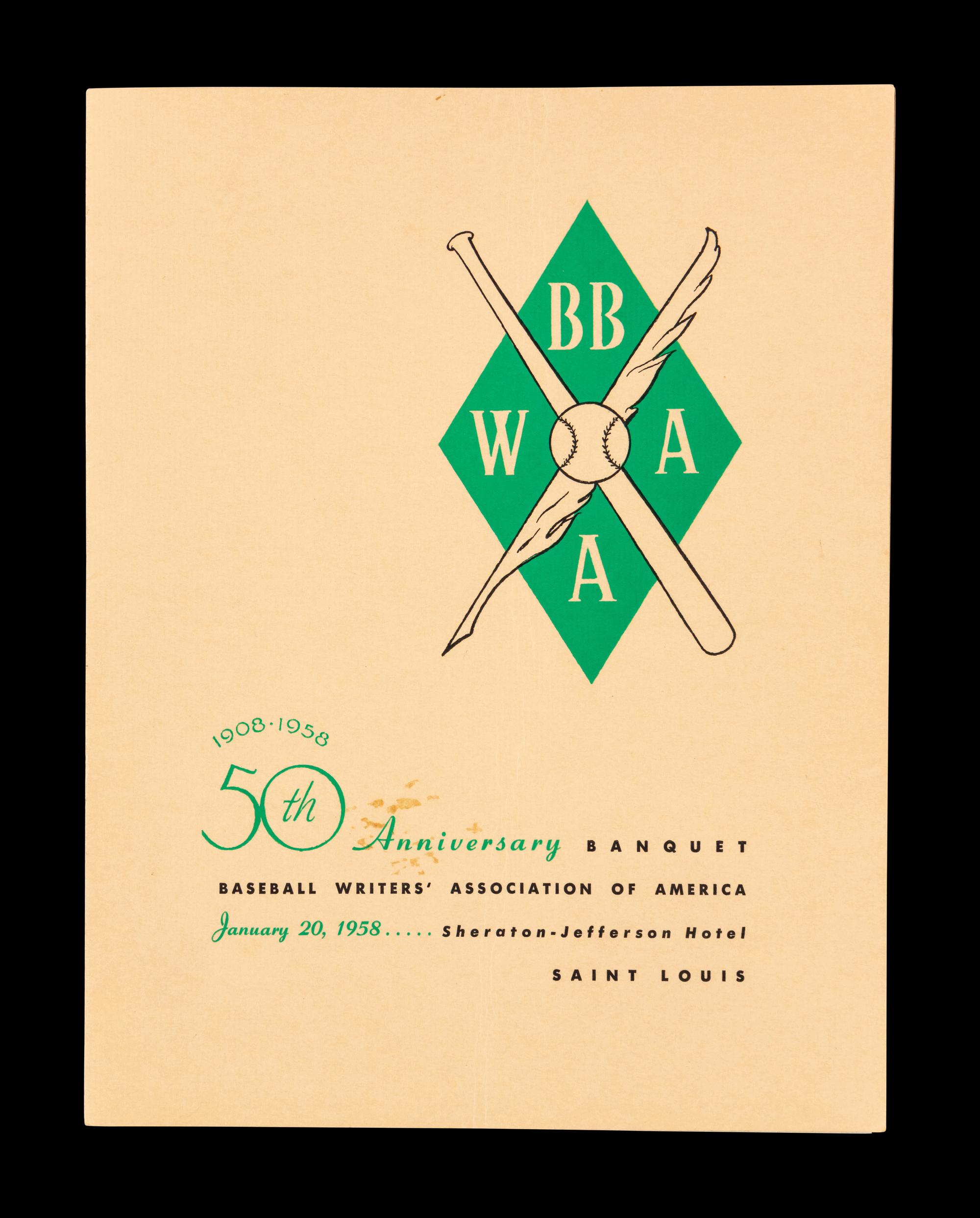 A Multi Signed Vintage 1958 Baseball Writers Dinner Program Featuring Hall of Famers and Notables (Beckett Authentication Services)