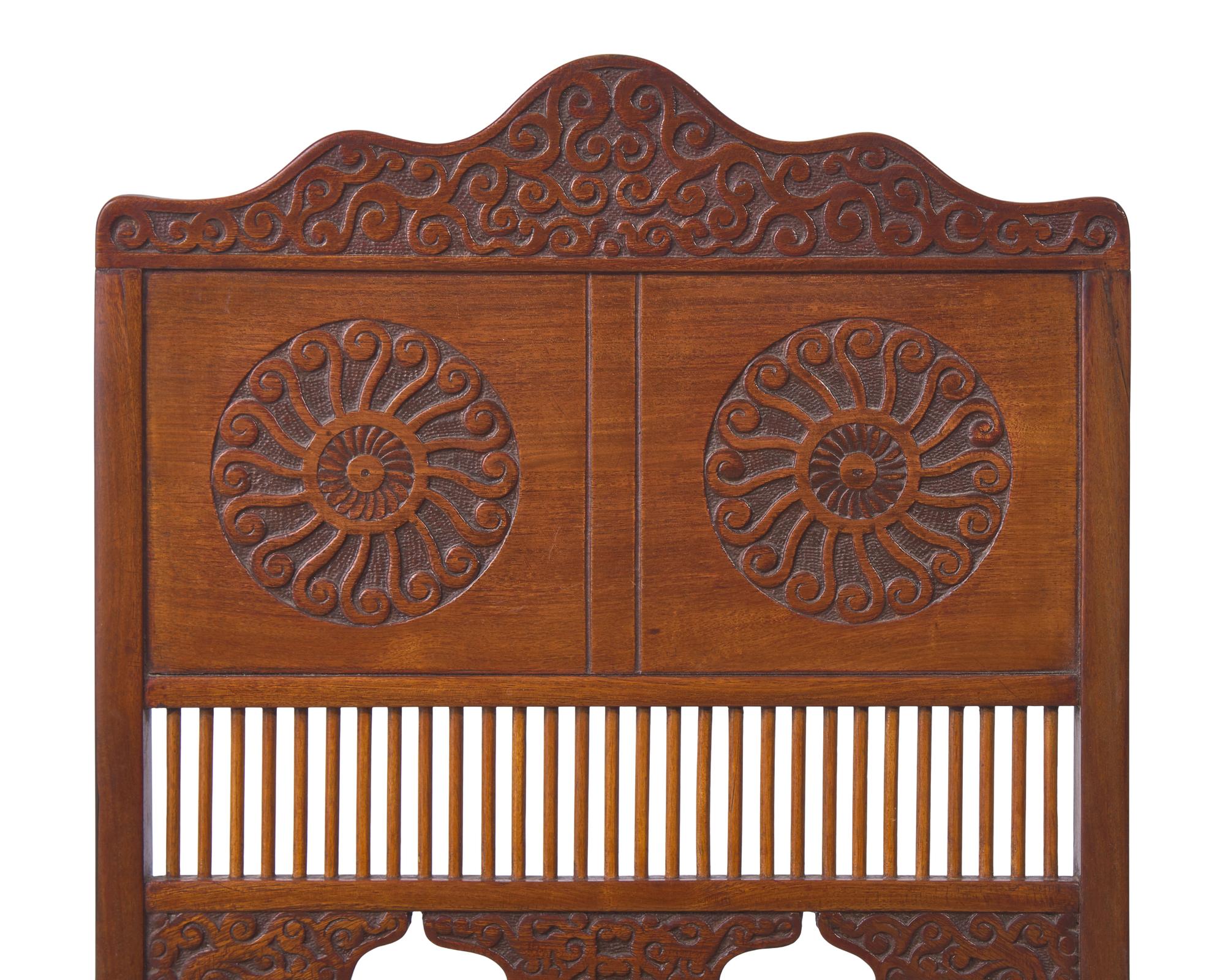 An Aesthetic Movement Carved Teak Side Chair