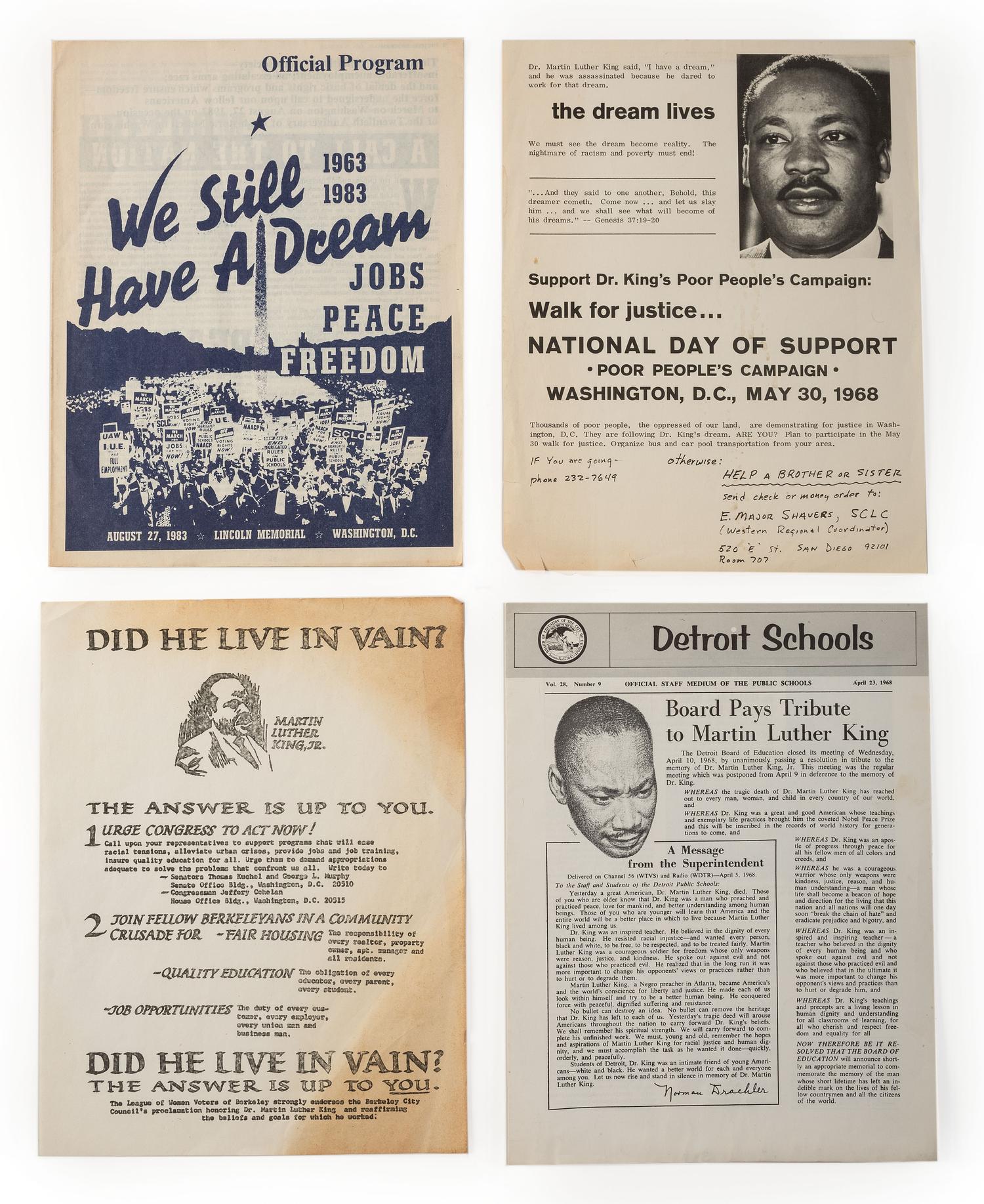 [KING, Martin Luther, Jr. (1929-1968)]. A group of pamphlets, flyers, and other ephemera related to the SCLC and King.