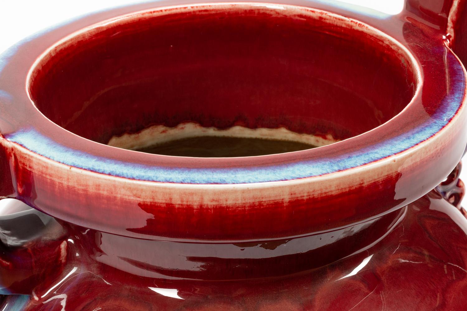 A Large Chinese Export Flambé Glazed Porcelain Censer