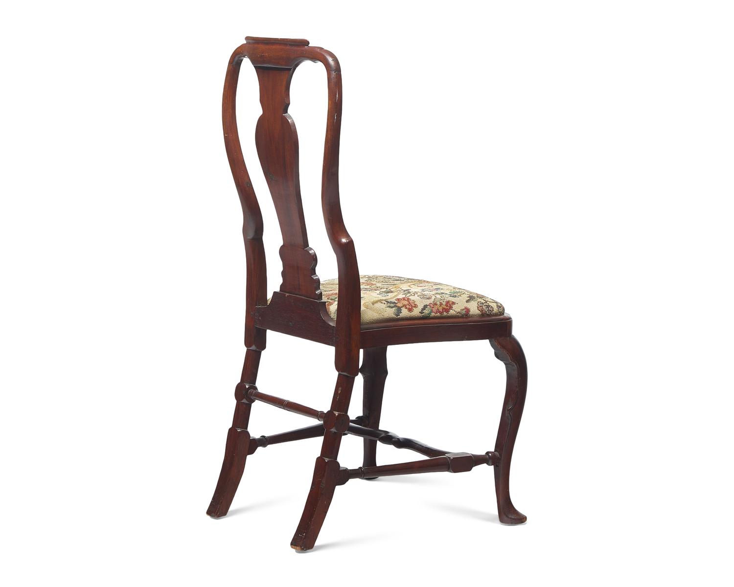 A Queen Anne Walnut Compass Seat Side Chair